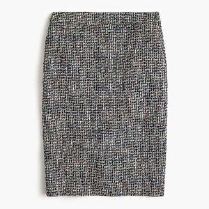 NWOT J. Crew No. 2 Pencil Skirt in Black Metallic Tweed